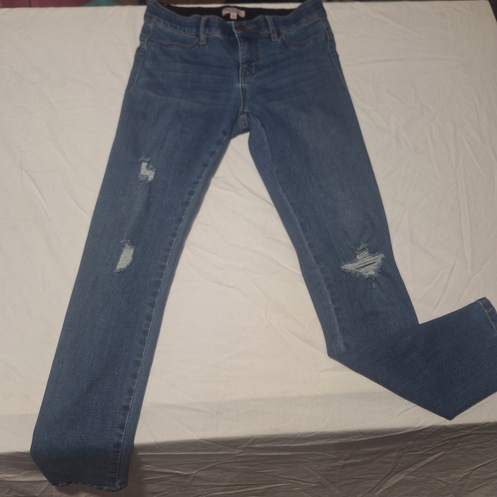 Juicy Couture Womens Distressed Skinny Jeans Medium Wash High Rise Size 4
